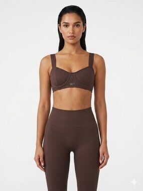 SET Active SculptFlex Duo The Espresso Rib Essential Sports Bra Leggings S & M